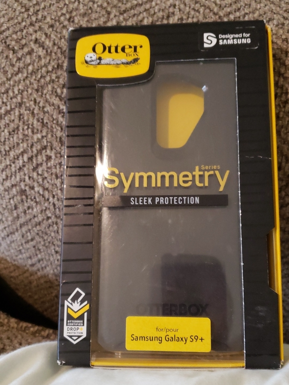 OtterBox Symmetry Series Case for Samsung Galaxy S9+ – Black with Yellow Accents